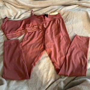PINK Victoria's Secret Dusty Rose Leggings and Top Set